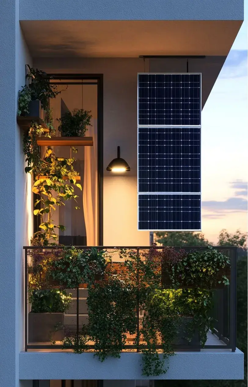 Ideas para aprovechar el espacio en balcones pequeños: Energía solar portátil.