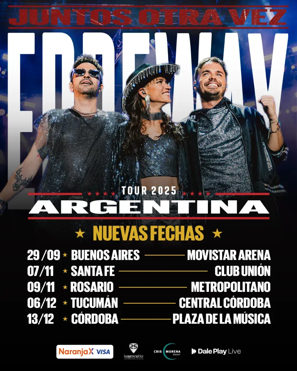 Erreway anuncia un nuevo show en el Movistar Arena dónde comprar las entradas.