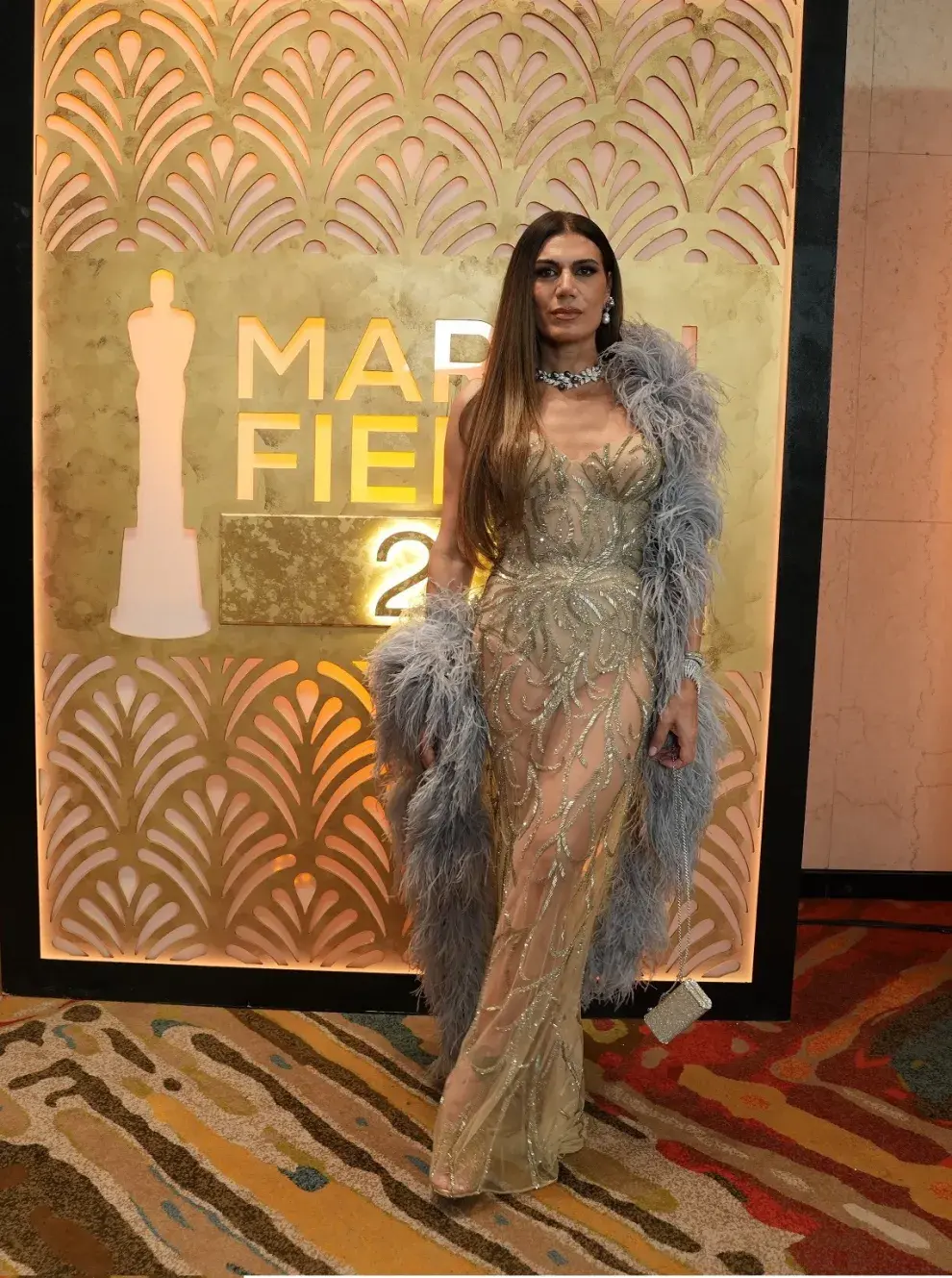 Flor de la V en la alfombra roja de los Premios Martín Fierro 2025.