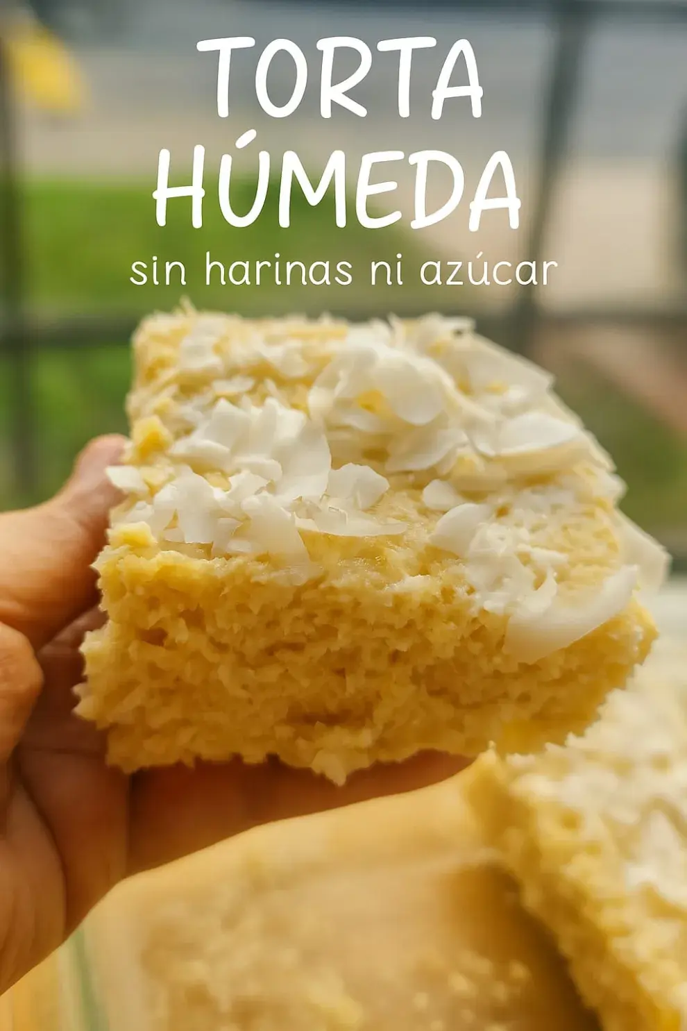 Torta de coco súper húmeda, sin harinas ni azúcar