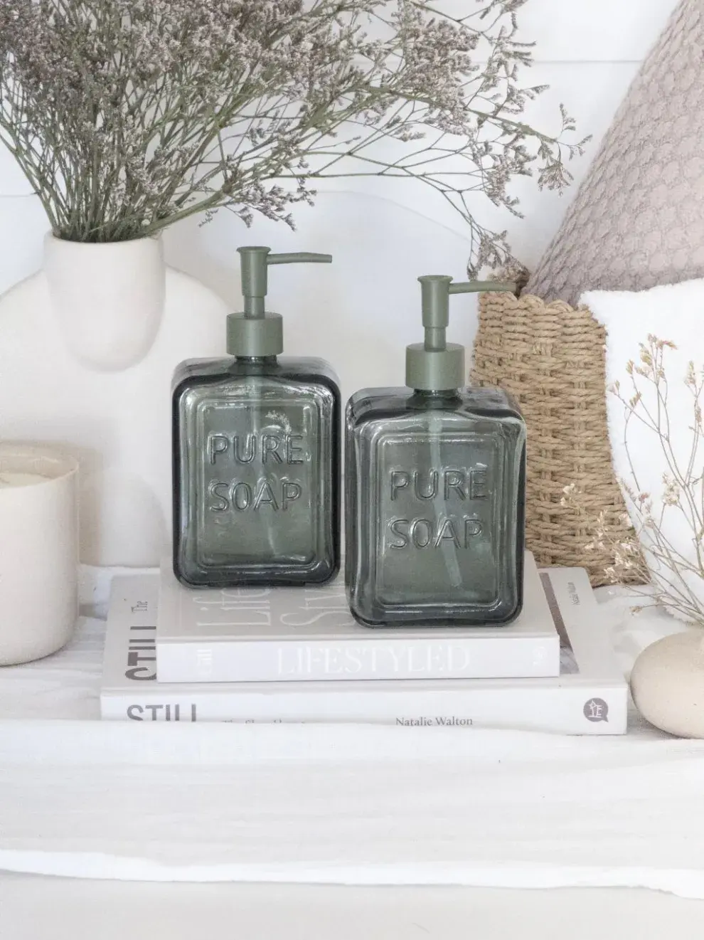 Dispenser de Vidrio Verde PURE SOAP ($4.990,30 con Transferencia)