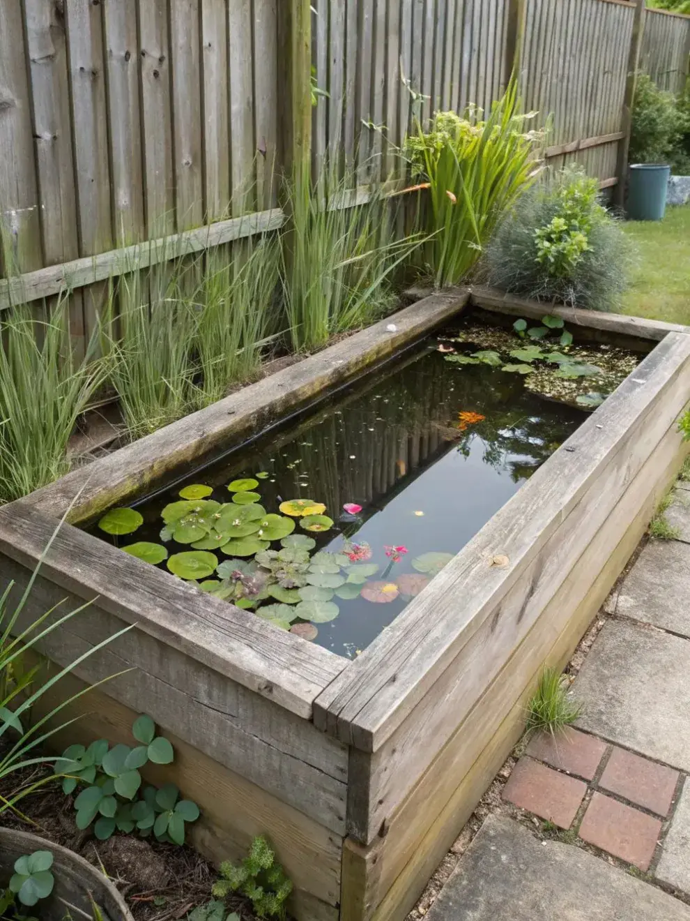 Una propuesta hecha con madera de obra en forma rectángular
