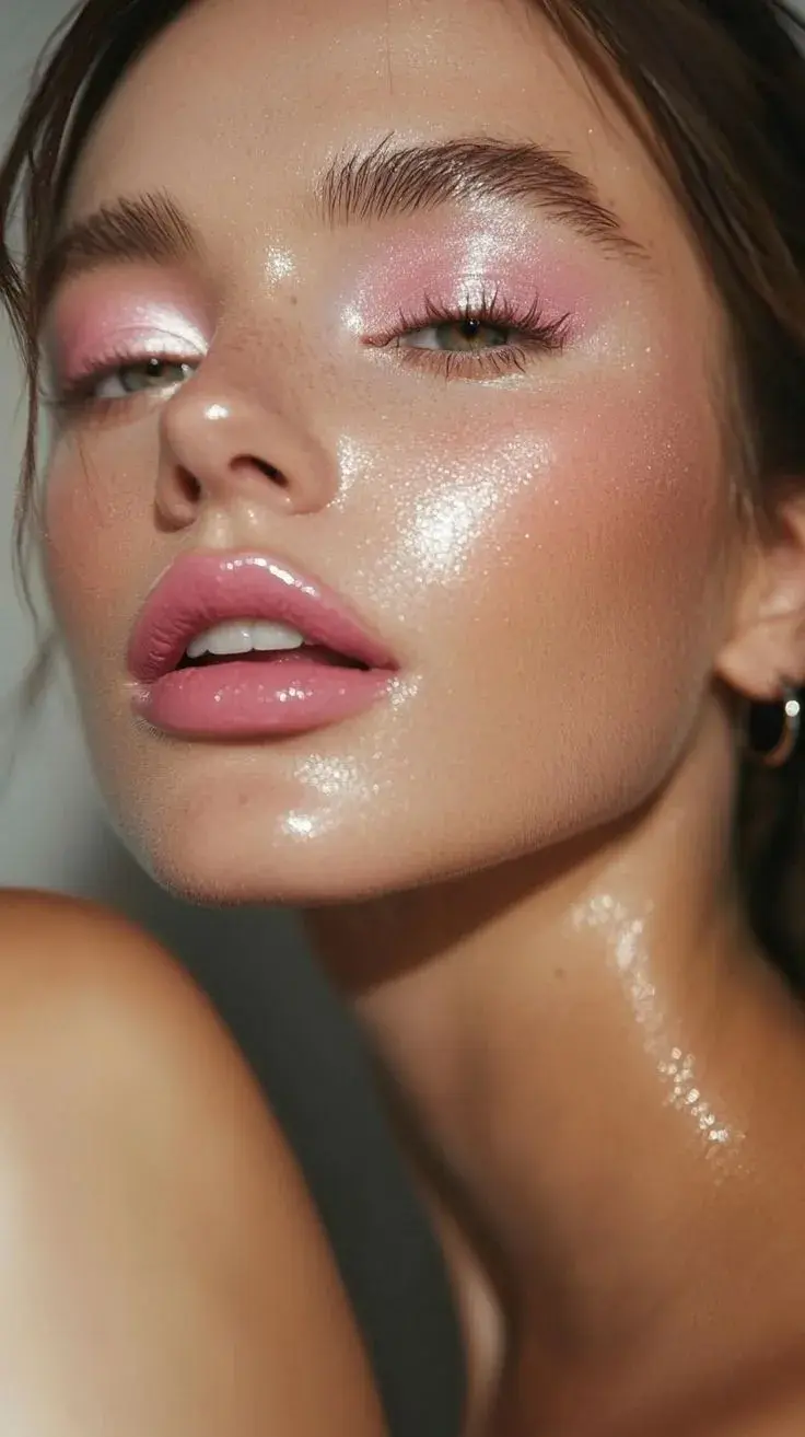 La base fluída y los labios con mucho gloss, son los grandes protagonistas