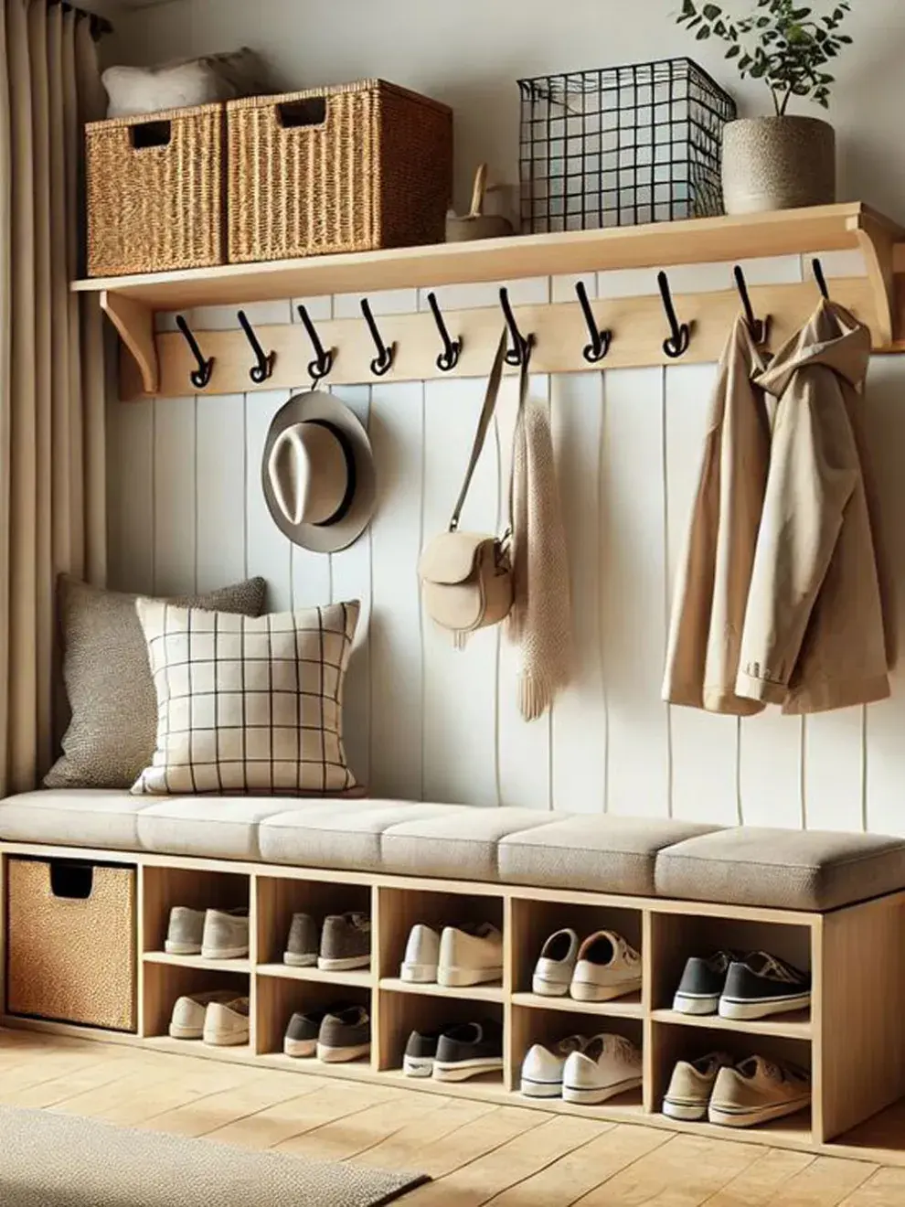 El banco zapatero llegó para darle estilo, orden y practicidad a tu dormitorio. Todo en su lugar y con mucho glamour
