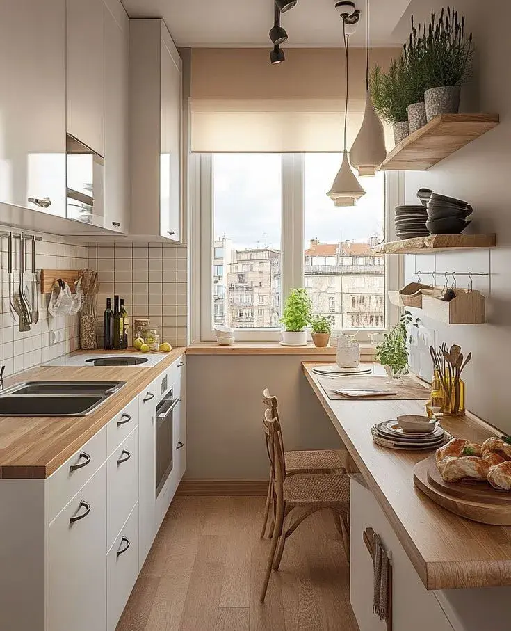 Muebles multifuncionales: Encimeras plegables, mesas extraíbles o taburetes apilables son recursos ideales para crear superficies de apoyo cuando las necesitás y liberar espacio cuando no.