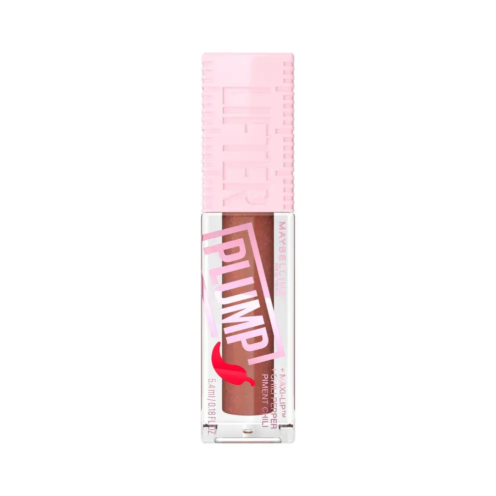 Formulado con ácido hialurónico y chili pepper para labios 30% más voluminosos y brillantes. (MAYBELLINE $ 27.987,00)