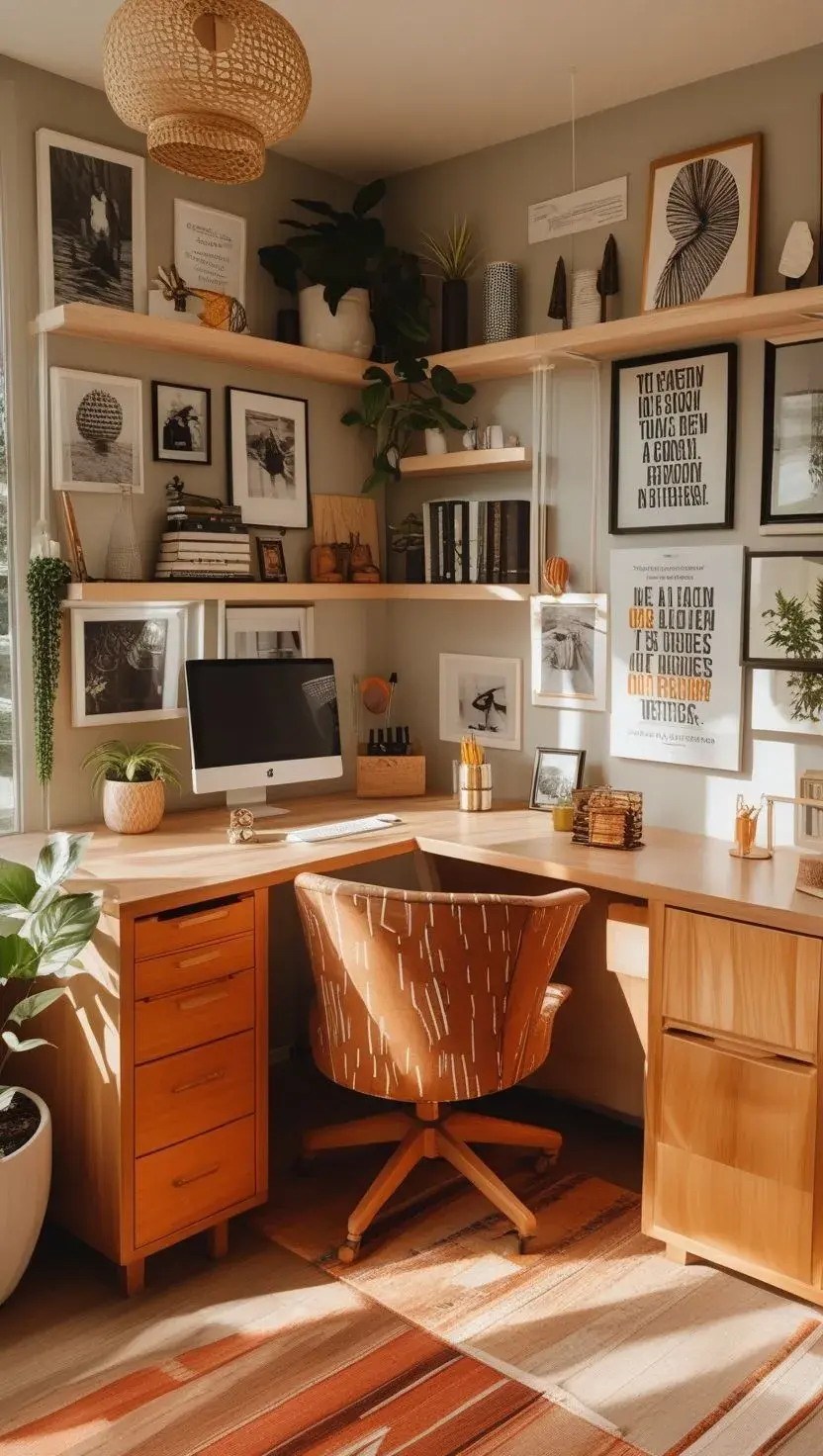 Sillas protagonistas y estantes para almacenamiento necesario