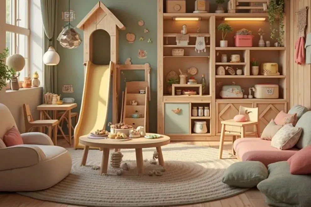 Bloques, piezas y estructuras en miniatura.