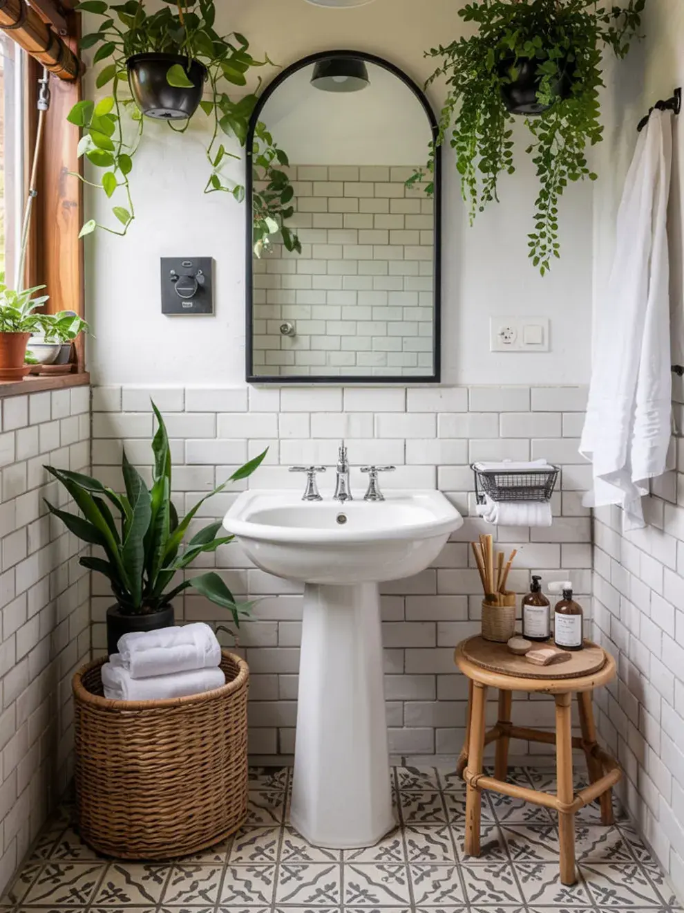 Los accesorios son la clave para dar personalidad sin restar espacio. Optá por toalleros, portarrollos o dispensadores de pared y mantené las superficies despejadas.