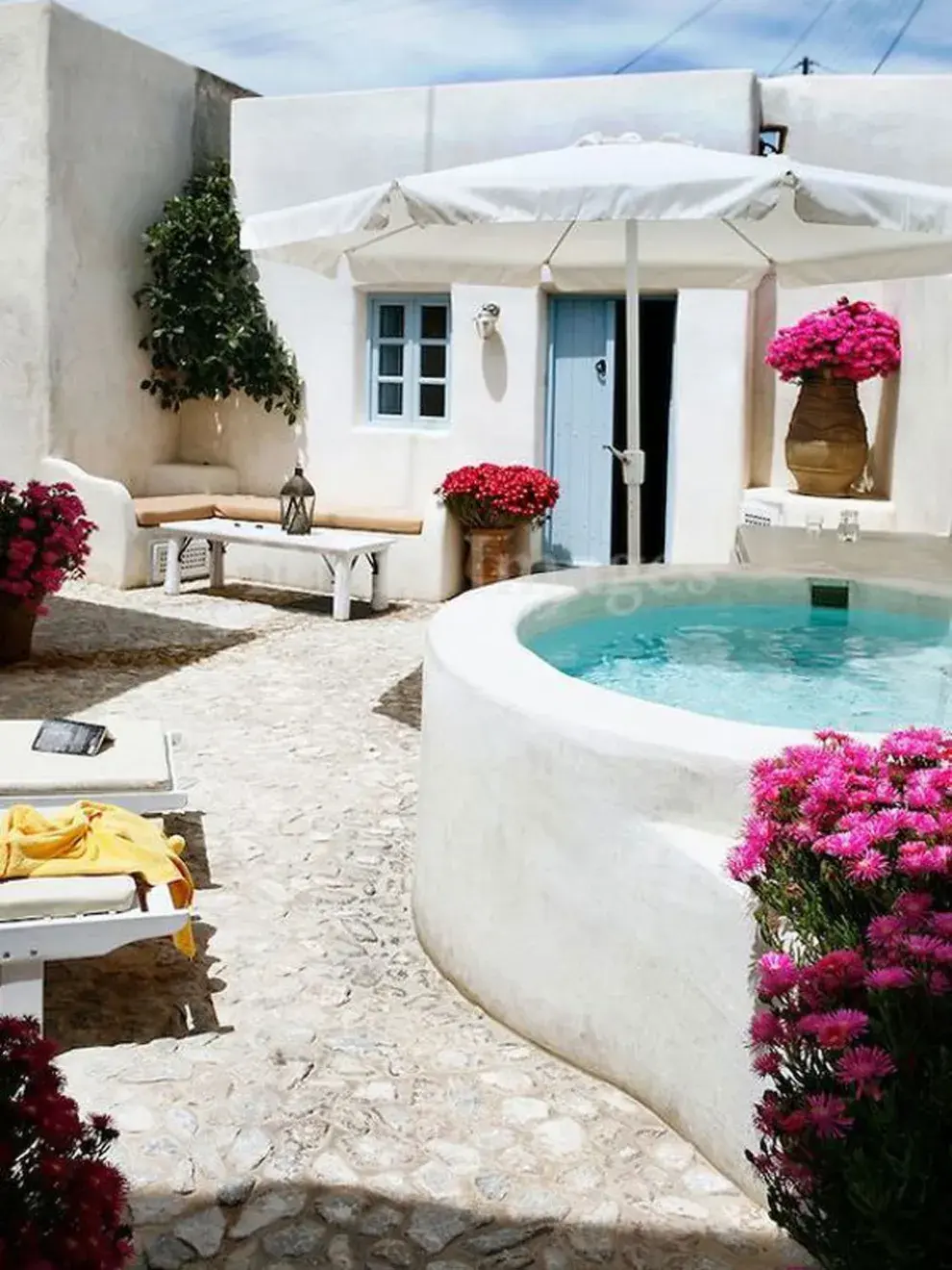 El toque verde siempre hace la diferencia: plantas en macetas, arbustos pequeños o incluso especies acuáticas si el sistema lo permite.