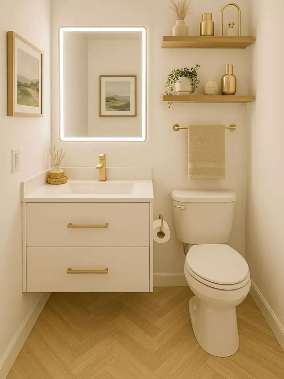 Optá por toalleros, portarrollos o dispensadores de pared y mantené las superficies despejadas.