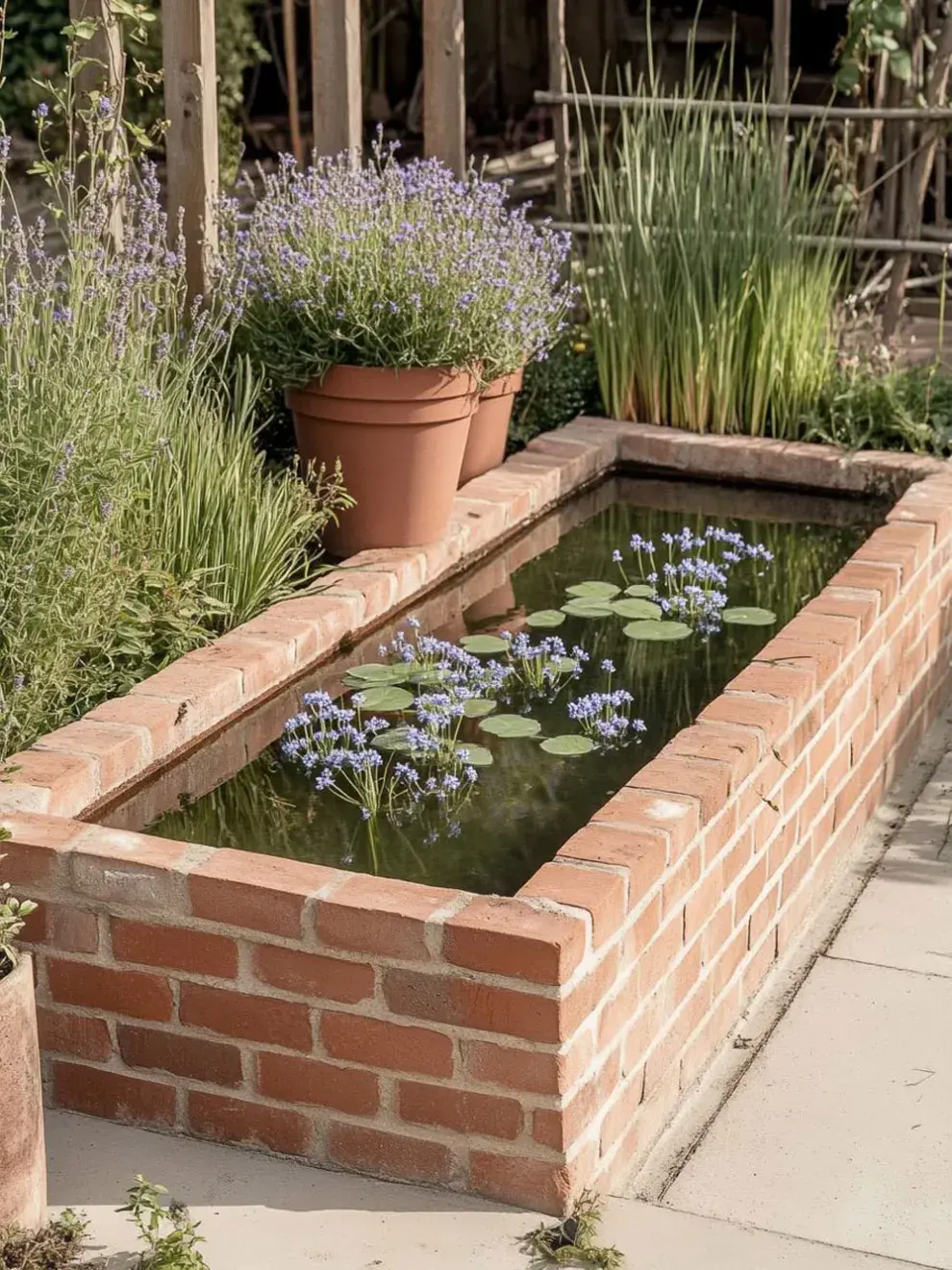 Con ladrillos y plantas