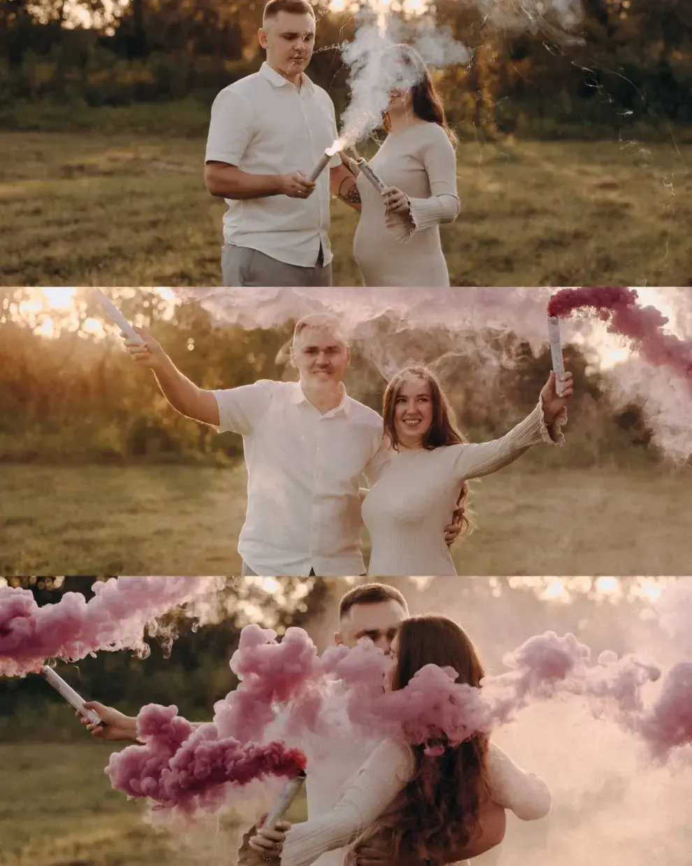 Ideas para un gender reveal: Bombas de humo para una revelación espectacular.