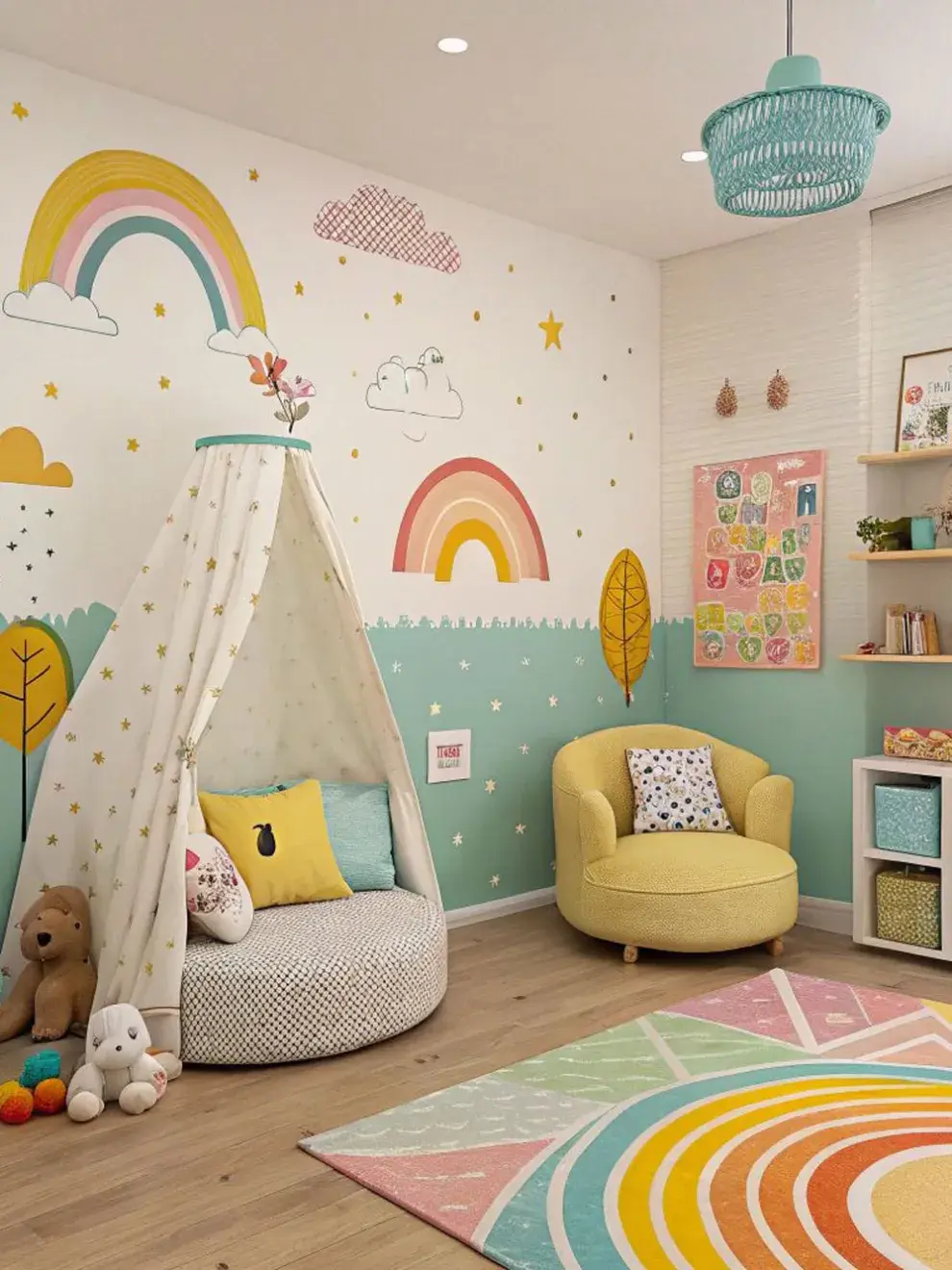 Pintá una sección de la pared con pintura tipo pizarra o colgá un panel especial donde puedan dibujar, escribir y borrar una y otra vez