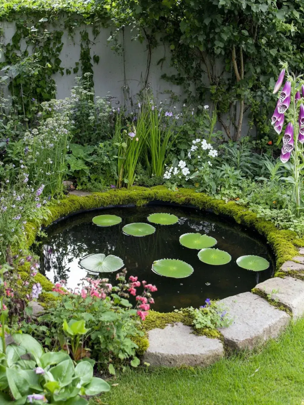 Una versión circular hecha con piedras