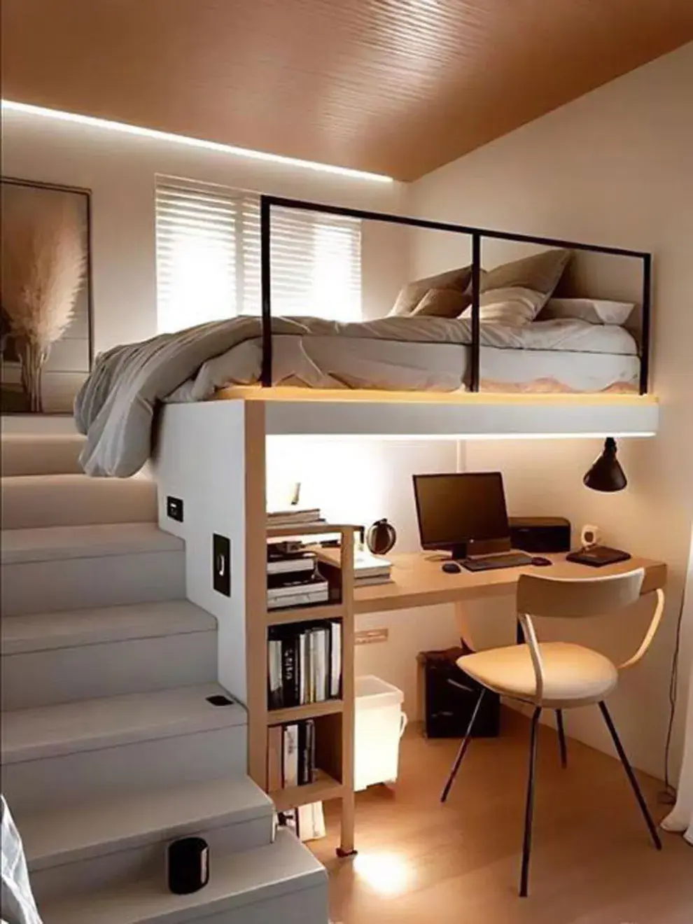 Un detalle esencial: asegurá la estructura a la pared y sumá barandas de protección para mayor seguridad.