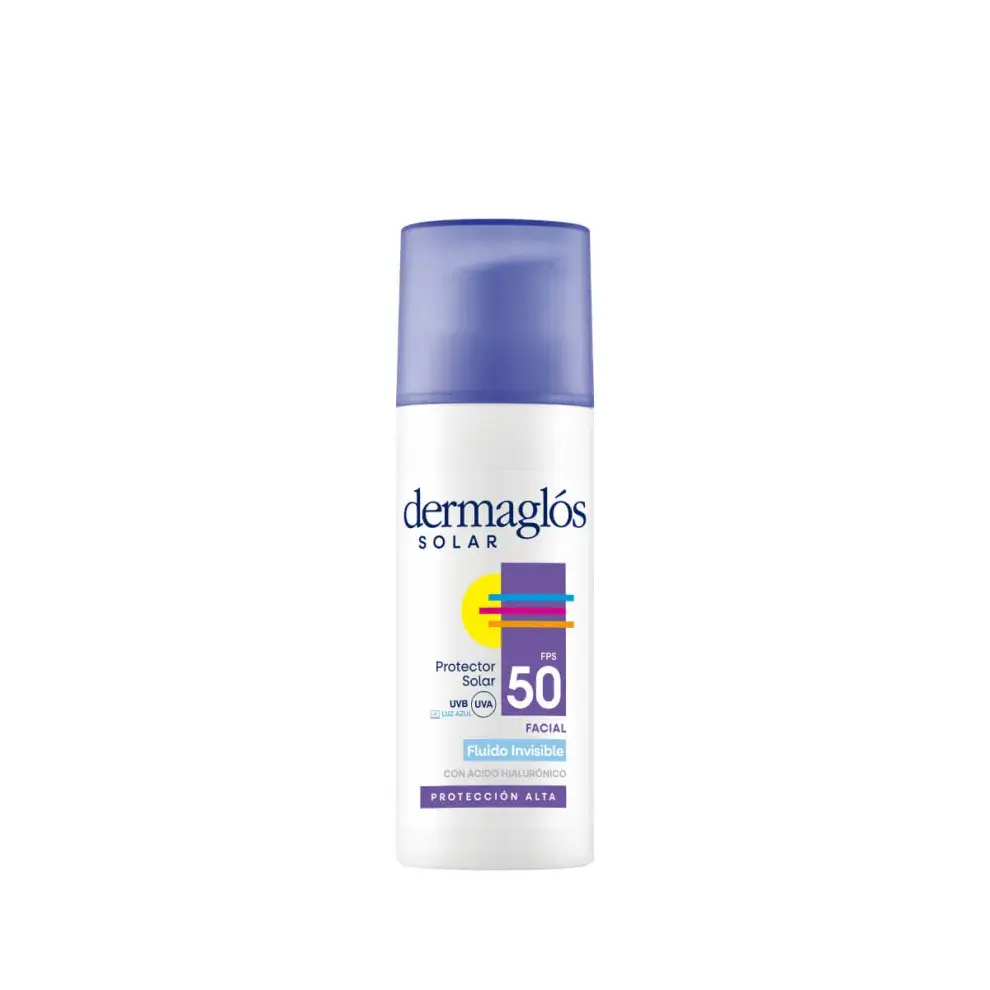 Protector Solar Dermaglós Facial Fps 50 Emulsión Fluida 50g (DERMAGLÓS $28.000)