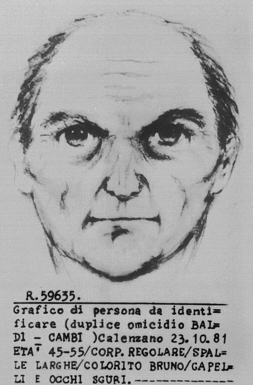 El identikit de El monstruo de Florencia.