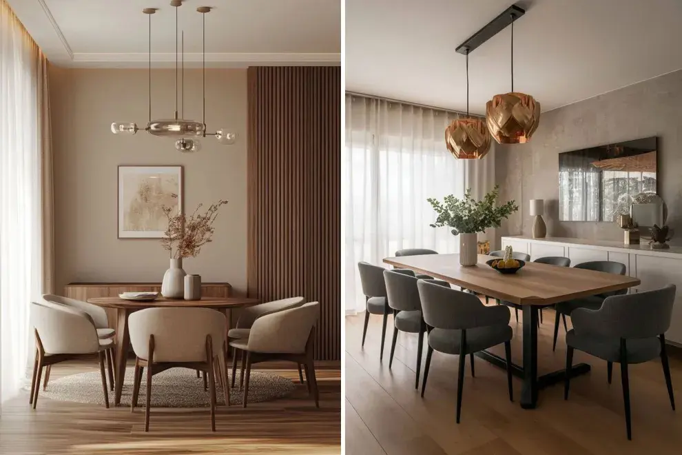 La base del estilo se apoya en tonos como el blanco roto, beige, piedra y grises suaves. Estas gamas cromáticas permiten que la luz fluya y el espacio parezca más abierto.