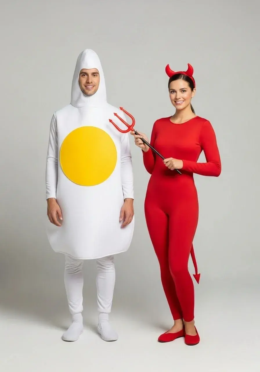 Foto de pareja en Halloween.