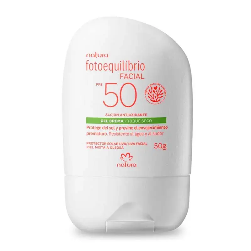 Gel Crema Protector Facial Fotoequilibrio FPS 50 (NATURA $24.900)