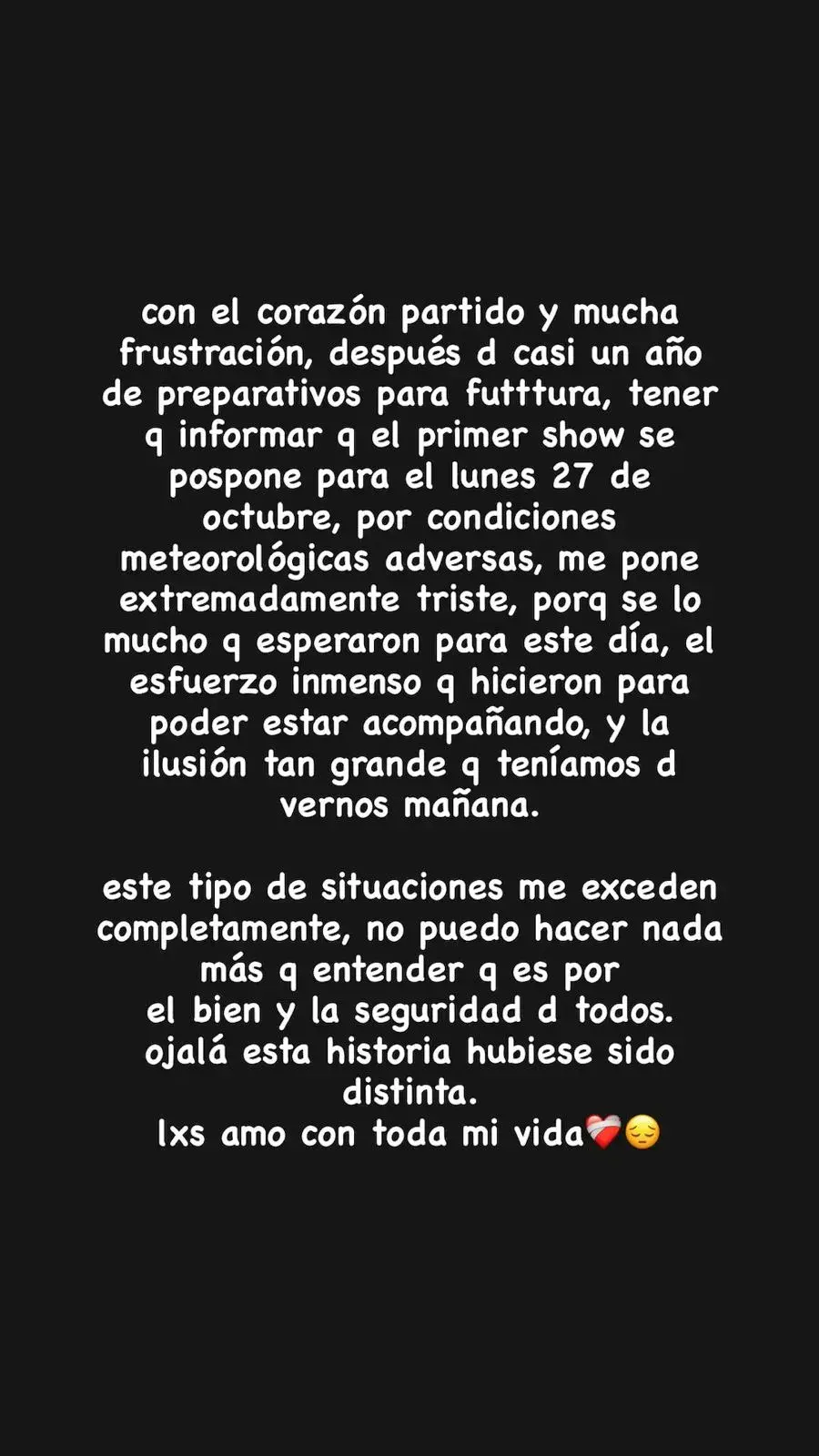 El mensaje de Tini en sus historias de Instagram