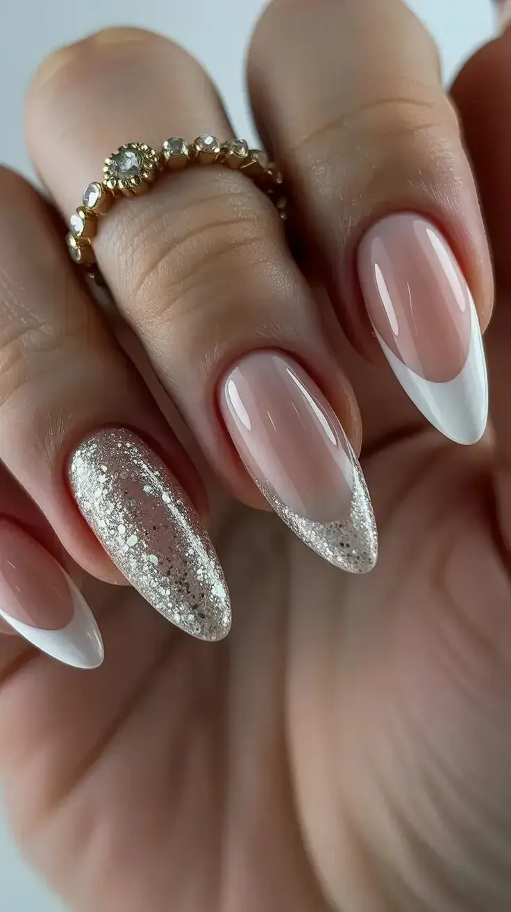 Clásicas y elegantes: 7 diseños de francesitas con brillo perfectas para fin de año