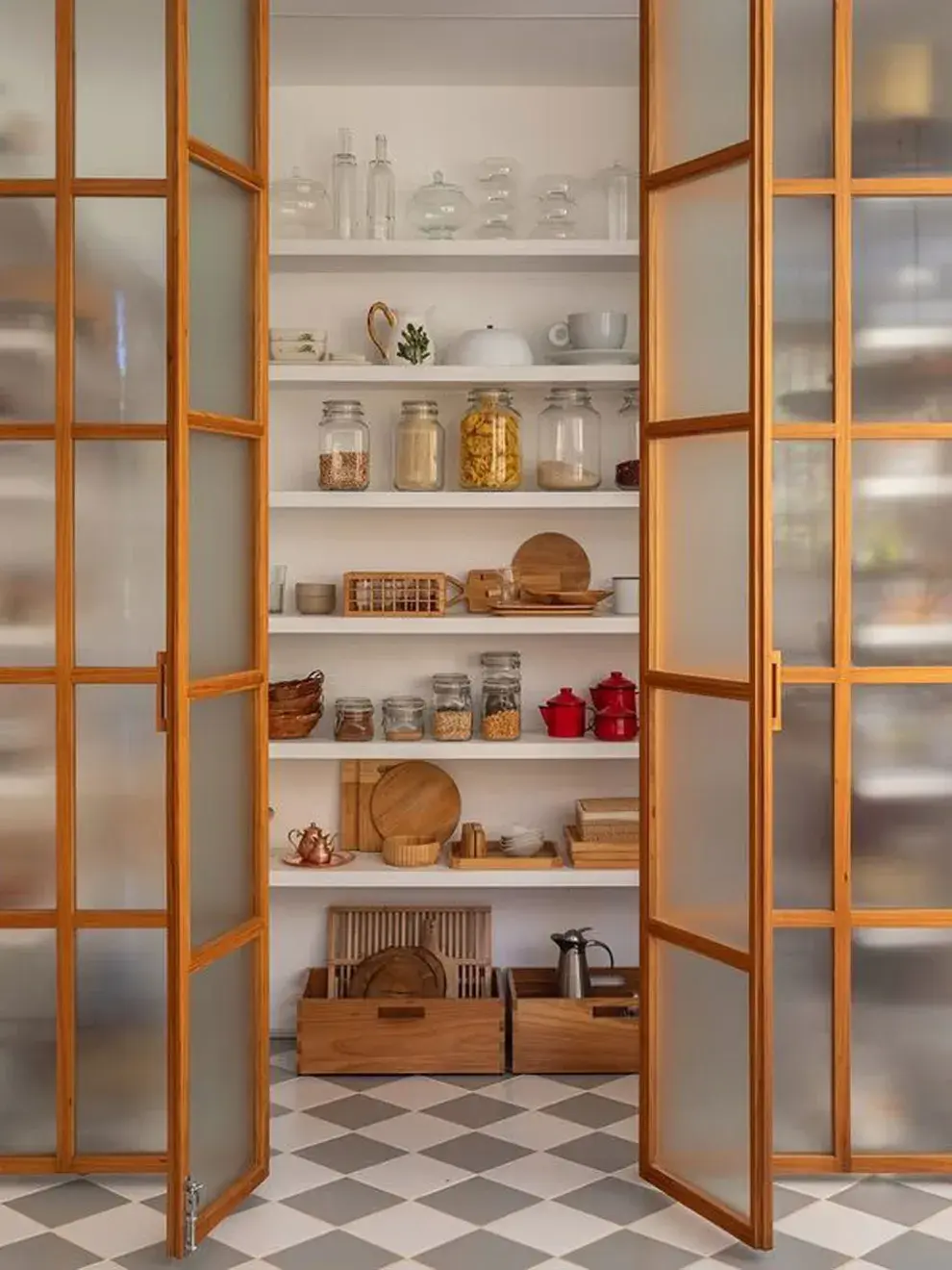 Una mini despensa puede ser tan funcional como atractiva.