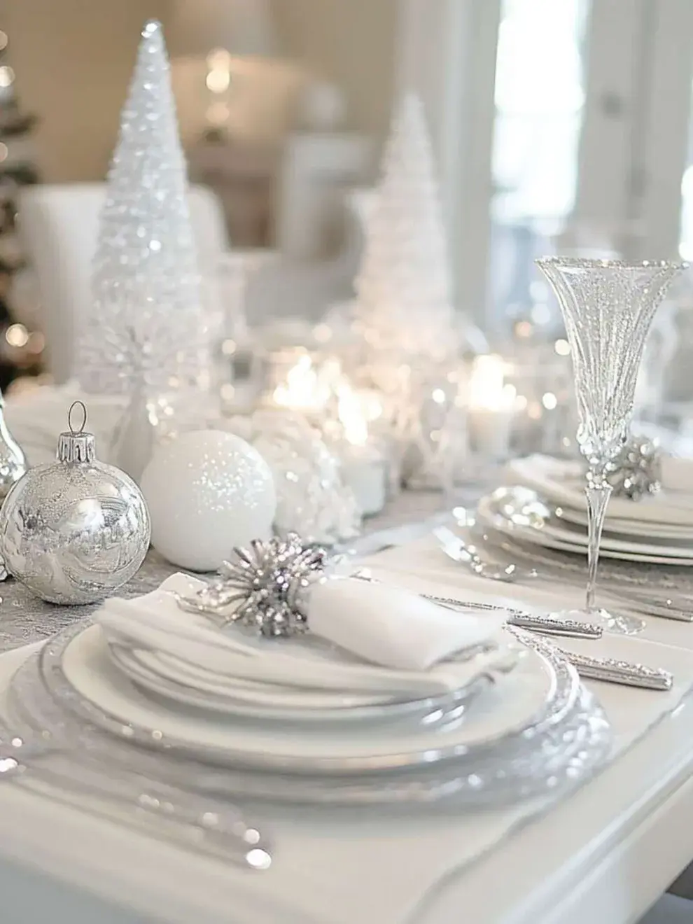 Otra opción de blanco y plata