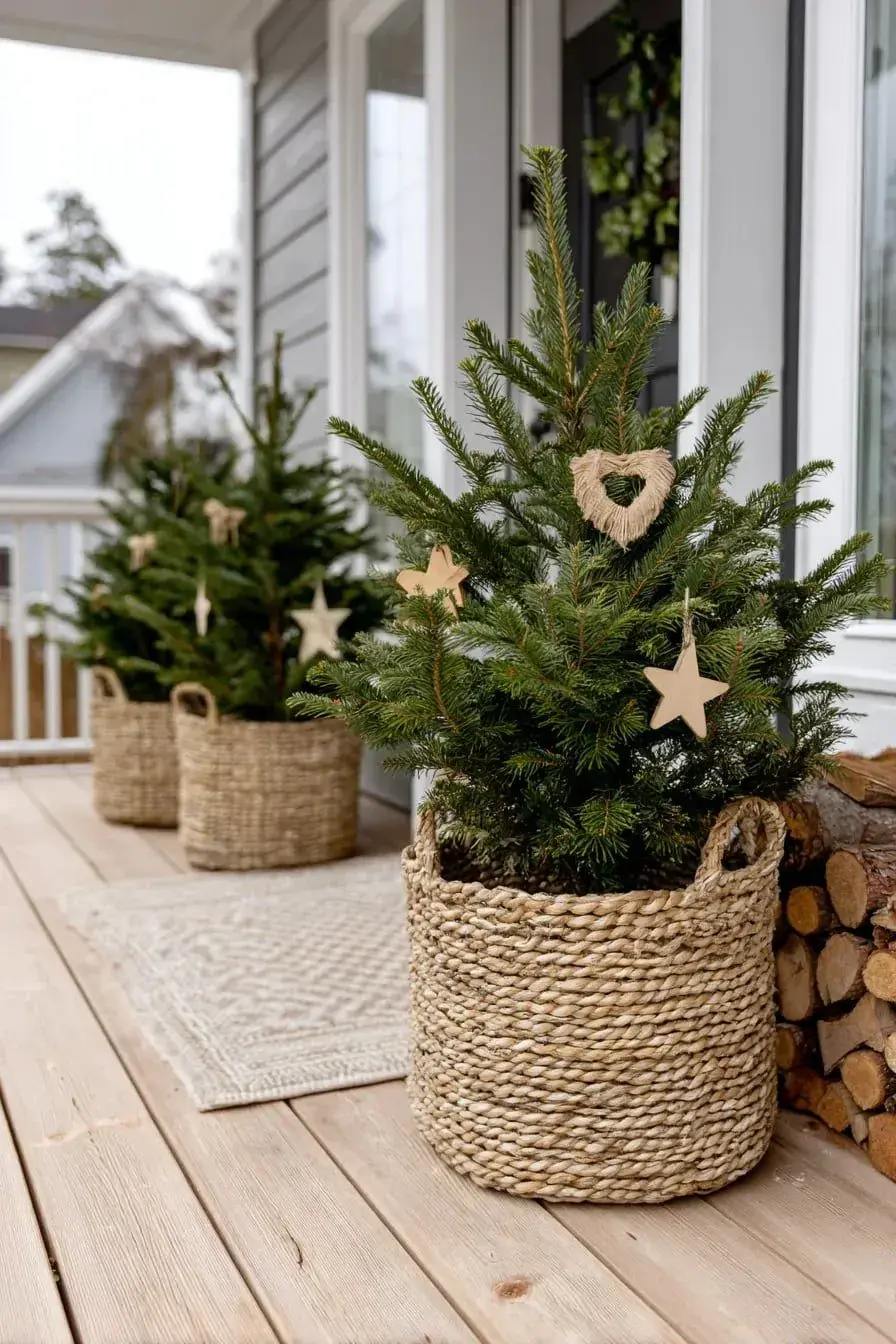 Podés sumarles mini luces, moños de tela o adornos pequeños colgando de las ramas