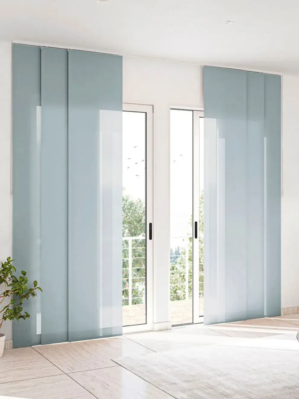 Paneles japoneses minimalistas, ideales para espacios amplios y ventanales corredizos