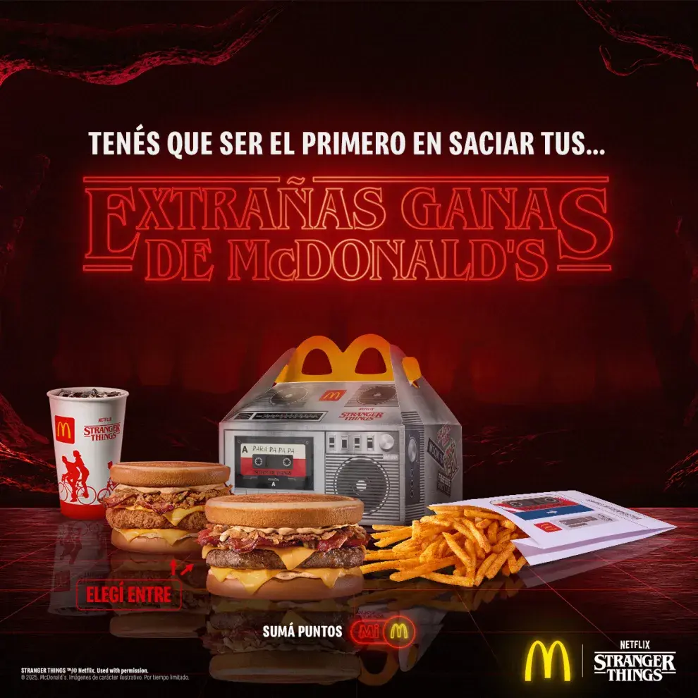 Foto de Menú Stranger Things disponible en todos los McDonald’s. 