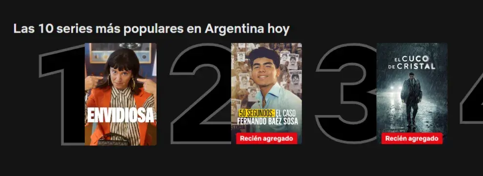 Captura de Envidiosa 3 como la serie más vista de Netflix.