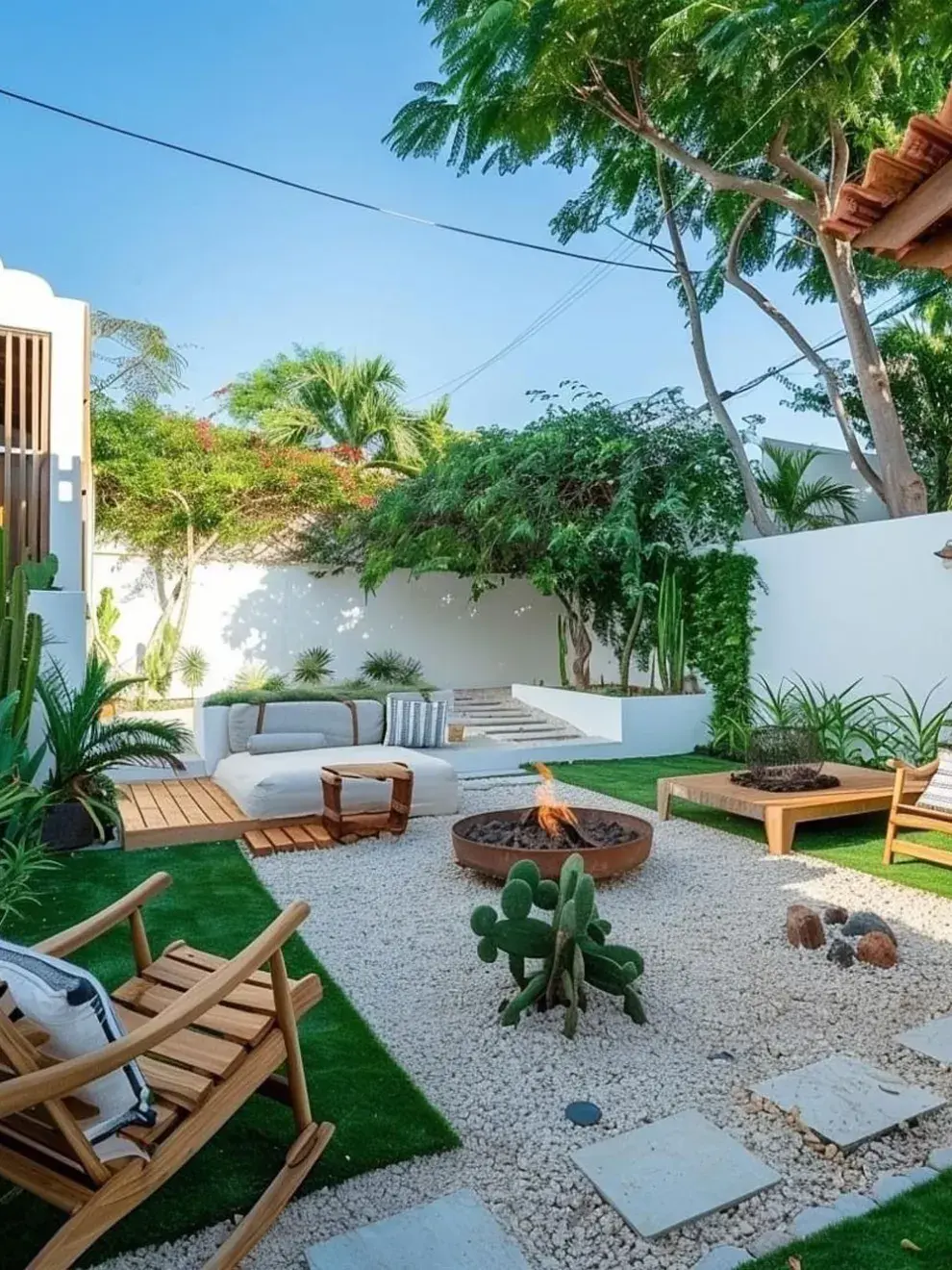 Un mini-jardín puede verse desordenado si hay demasiadas texturas o colores.