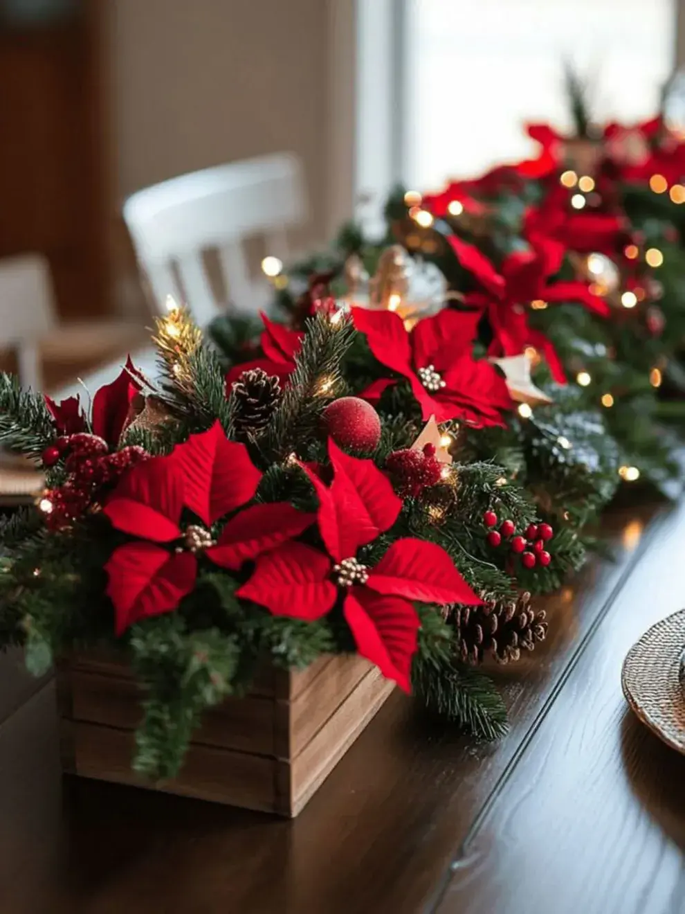  Su diseño alargado permite sumar detalles sin saturar la mesa. La decoración acompaña, pero no invade.