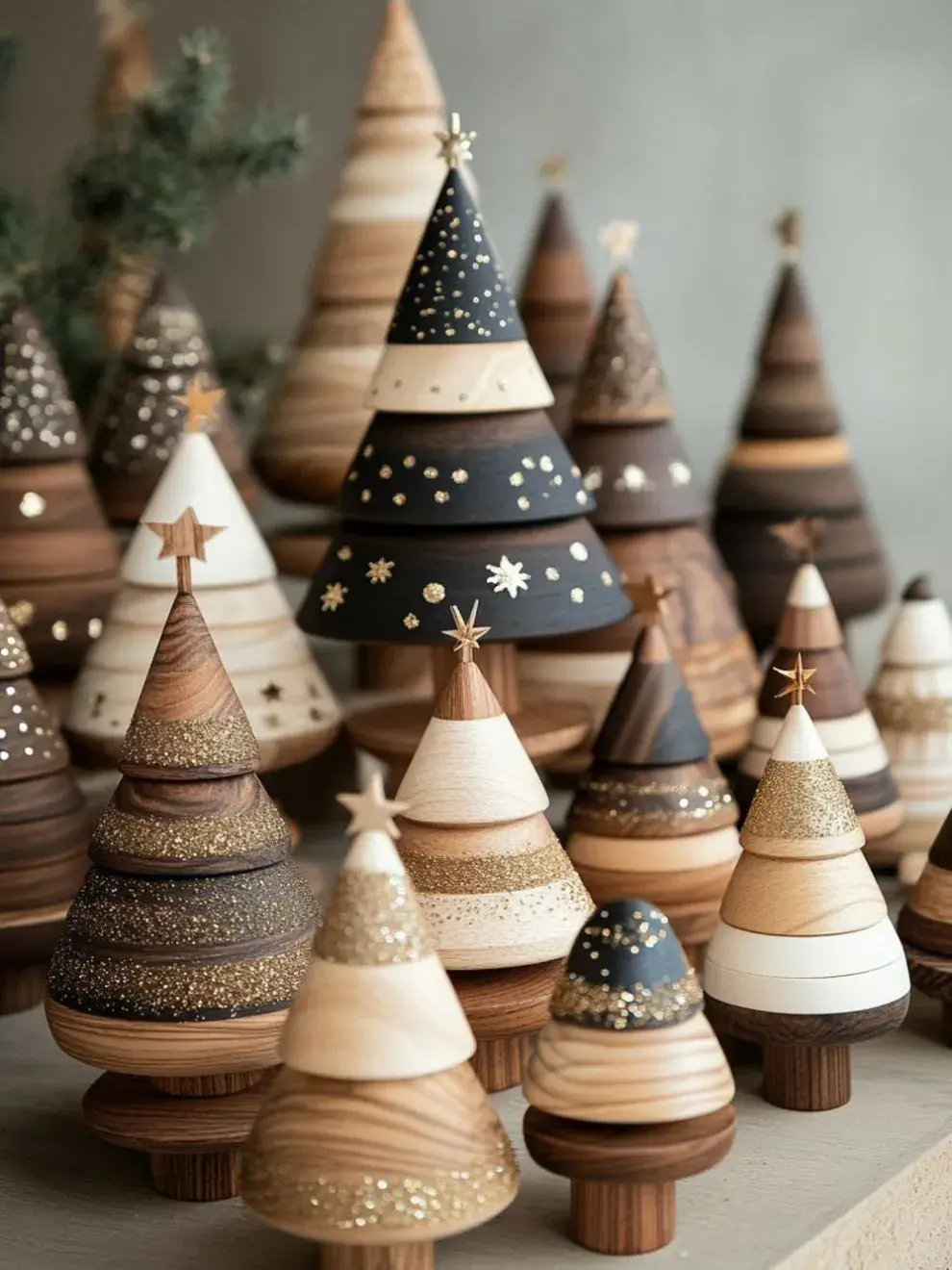 Elegí figuras en madera clara, sin barnices oscuros.