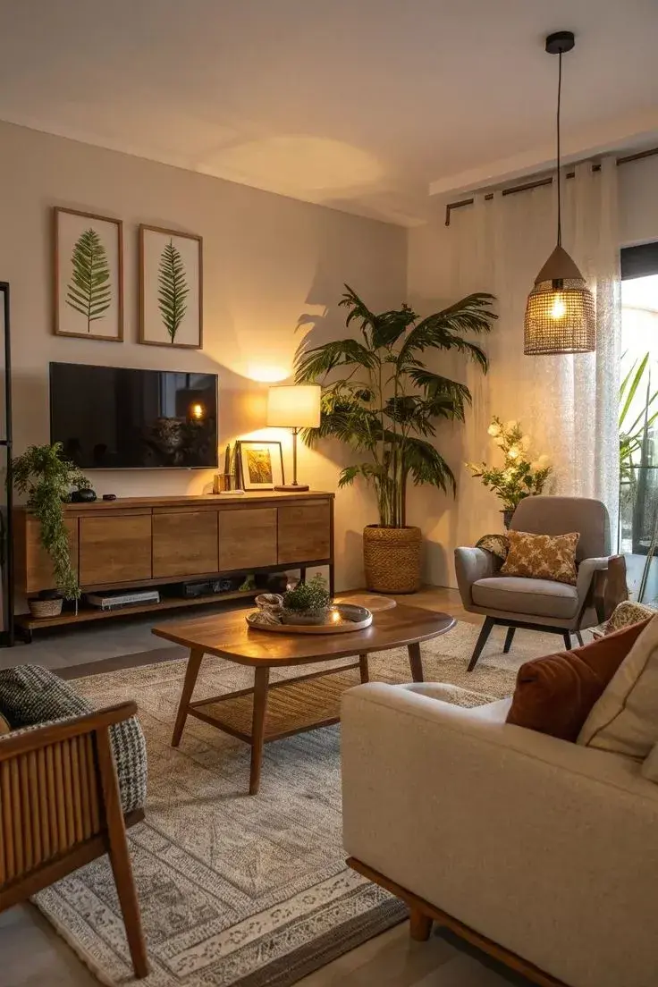 Las luces cálidas (entre 2700K y 3000K) aportan confort, pero si son muy amarillas pueden achicar visualmente el ambiente. 