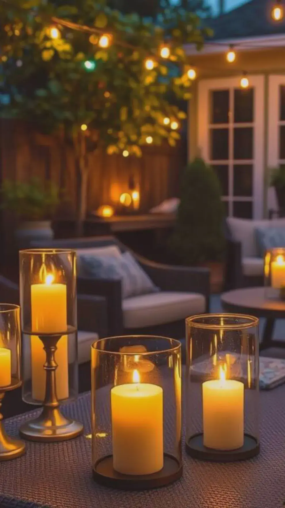 ada más chic que sumar velas (reales o LED) en fanales o portavelas.