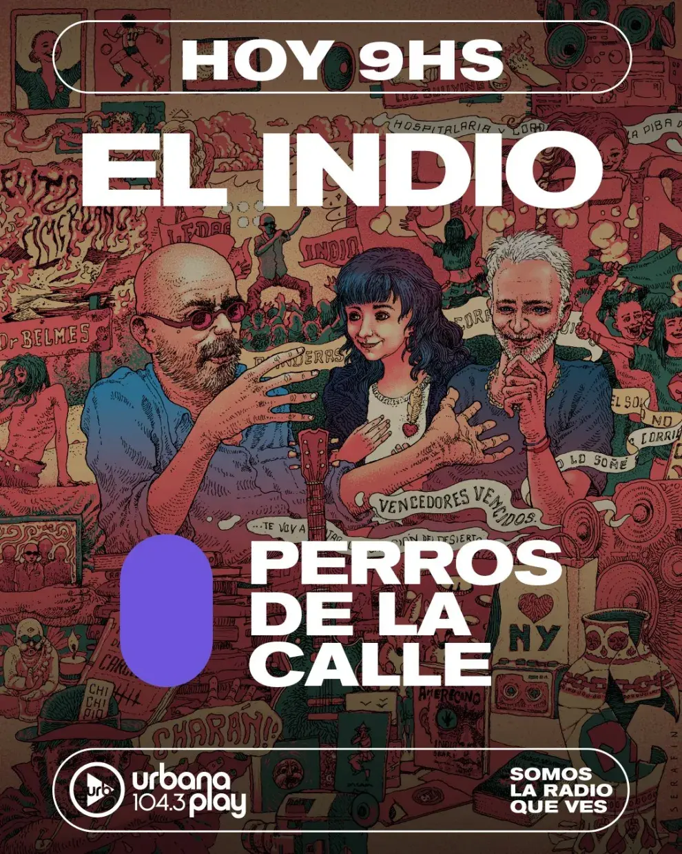 El anuncio de la entrevista de Andy Kusnetzoff al Indio Solari en Perros de la Calle 2025.