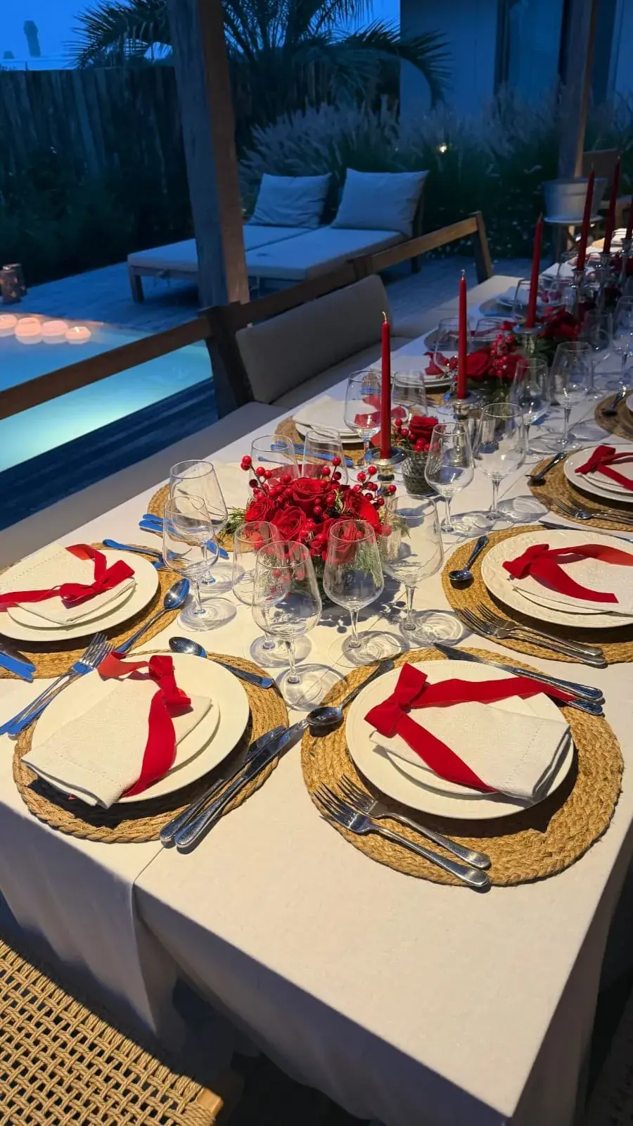 La mesa navideña de Kun Agüero y Sofía Calzetti en Nochebuena 2025.