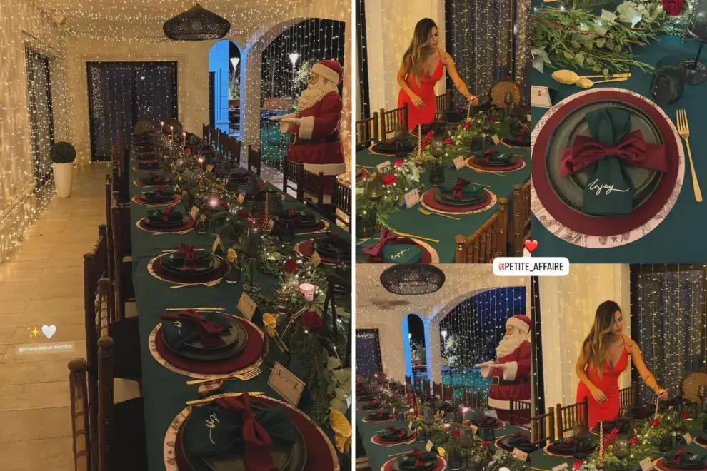 La mesa navideña de Camila Galante y Leandro Paredes.