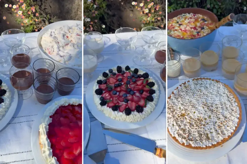 La mesa dulce de Juliana Awada para las Fiestas de Año Nuevo.