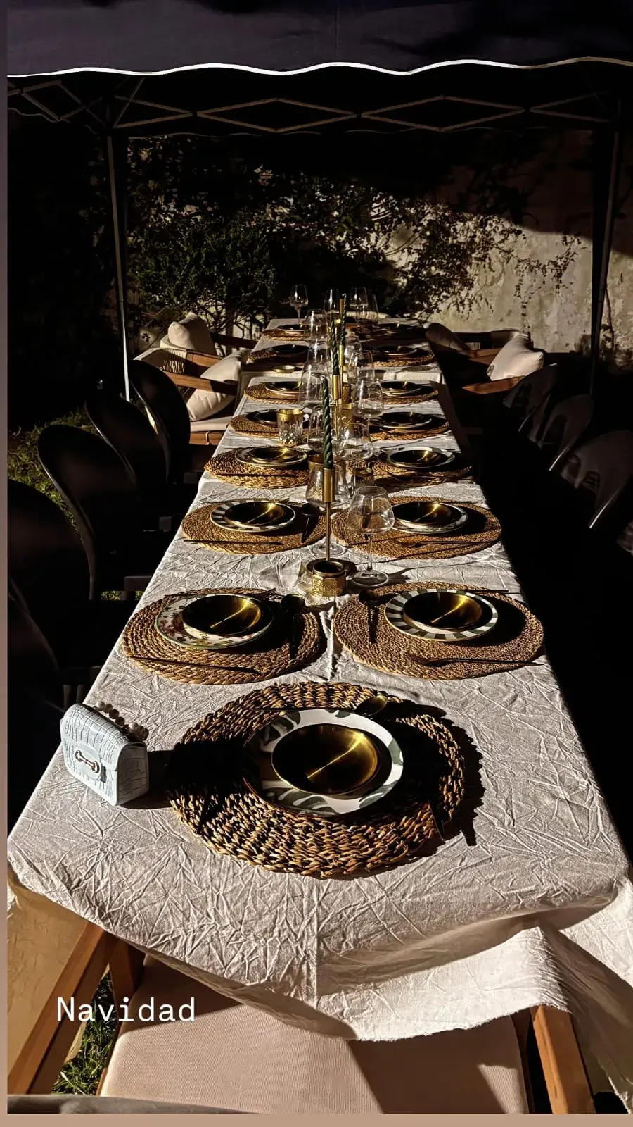 La mesa navideña de María Belén Ludueña en 2025.