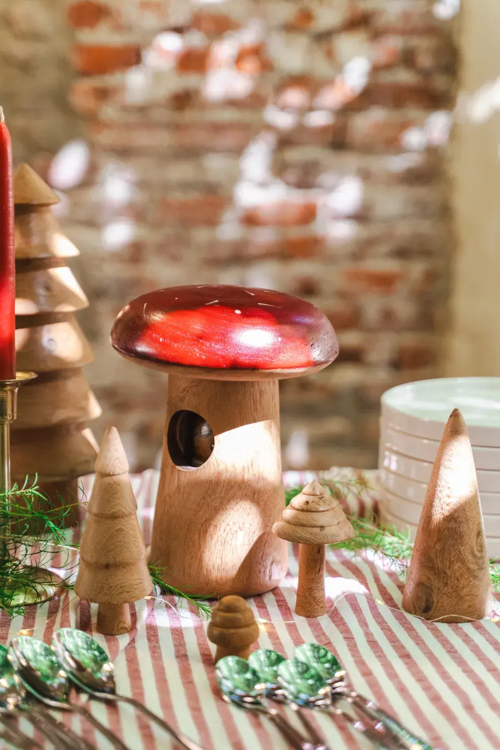 Objetos de madera suman calidez.