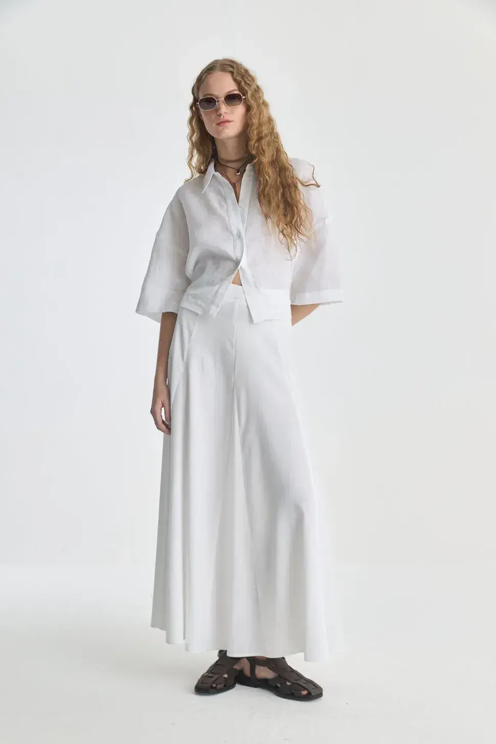 Pollera larga de lino