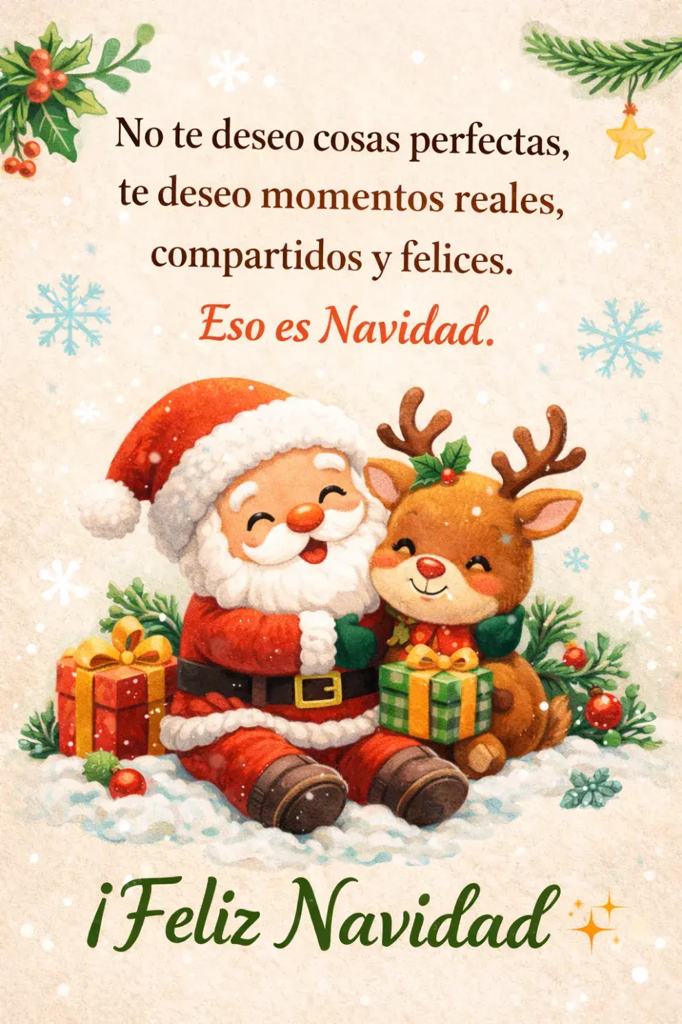 Las mejores postales con frases de Navidad para enviar por WhatsApp.