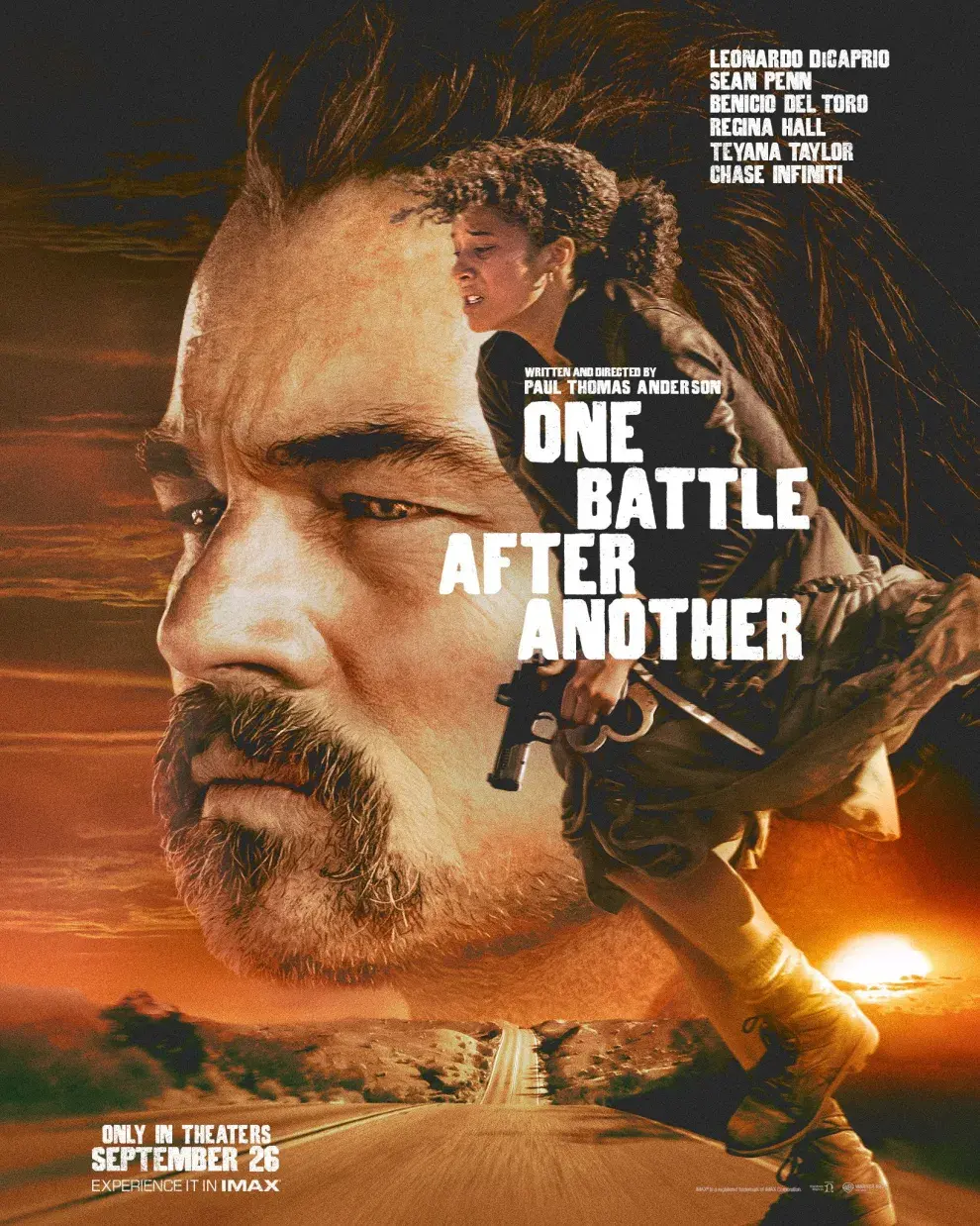 Póster de Una batalla tras otra: una de las películas más nominadas a los Globo de Oro 2026.
