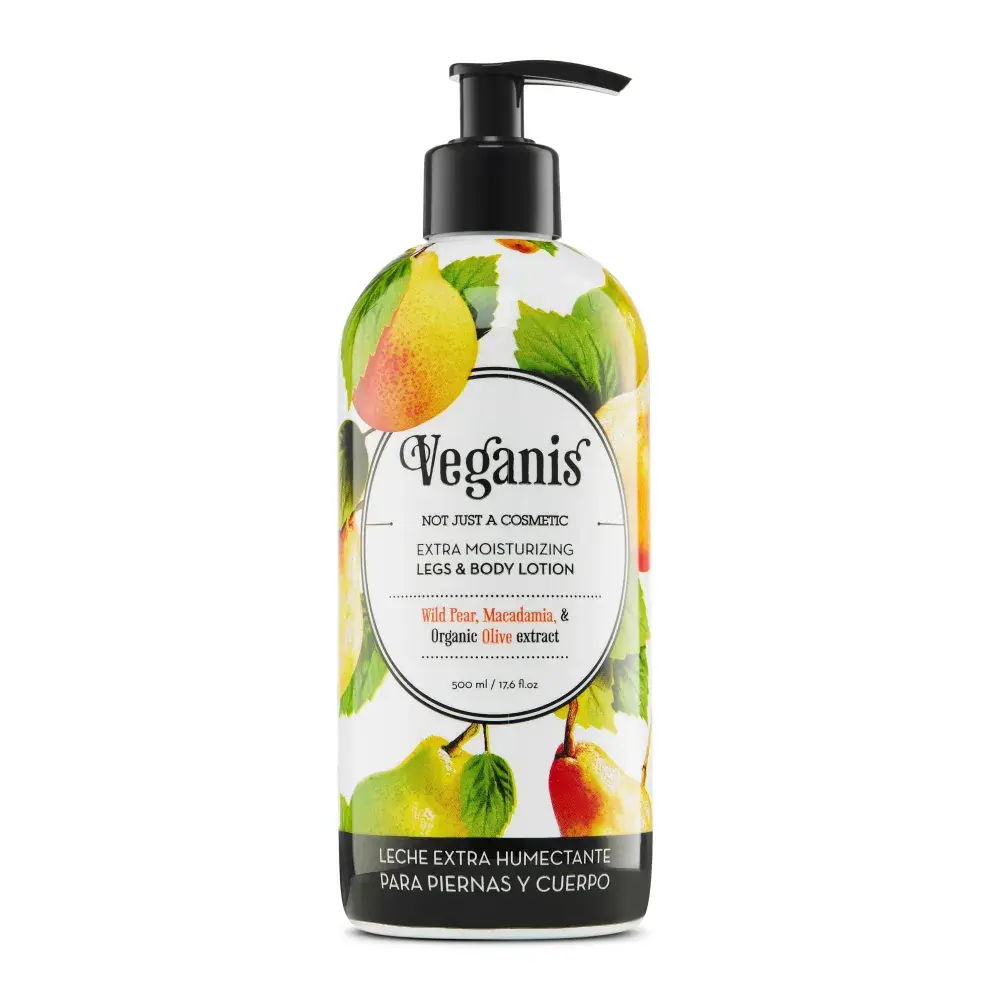 Black Friday Leche Extra Humectante Piernas y Cuerpo Veganis Pera Silvestre, Macadamia y Oliva x 500 ml ($10.881,00)