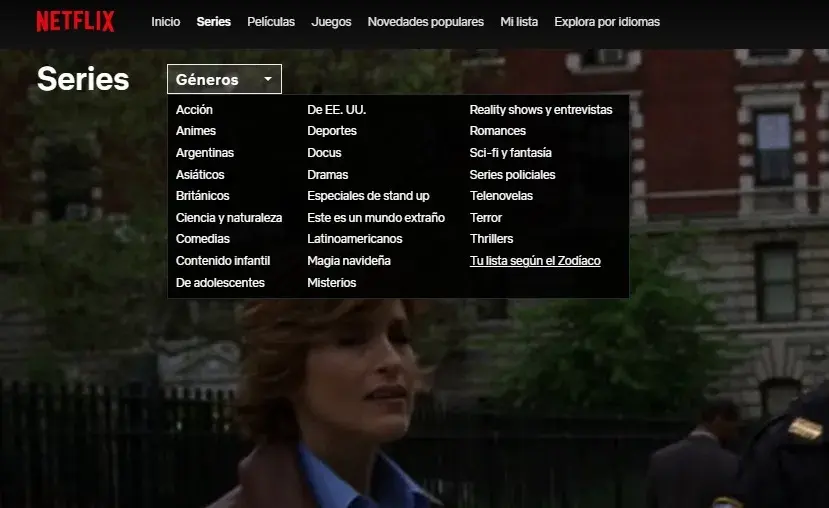 Cómo encontrar la categoría de series según los signos del zodíaco en Netflix.