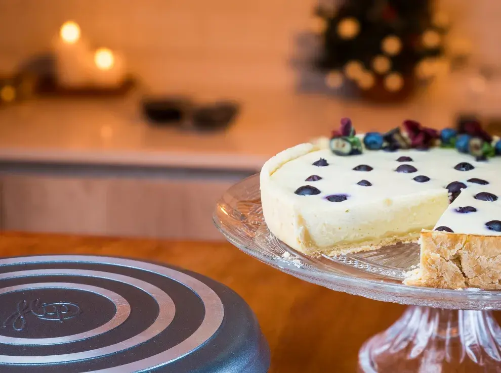 Tarta de queso y arándanos